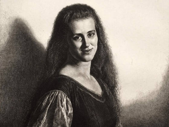 布罗克赫斯特蚀刻版画人物《梅利桑德肖像》