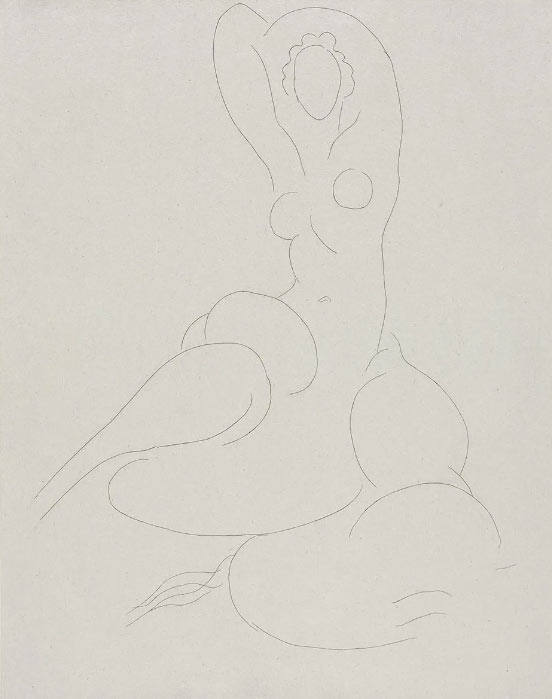 马蒂斯蚀刻版画《宫女》