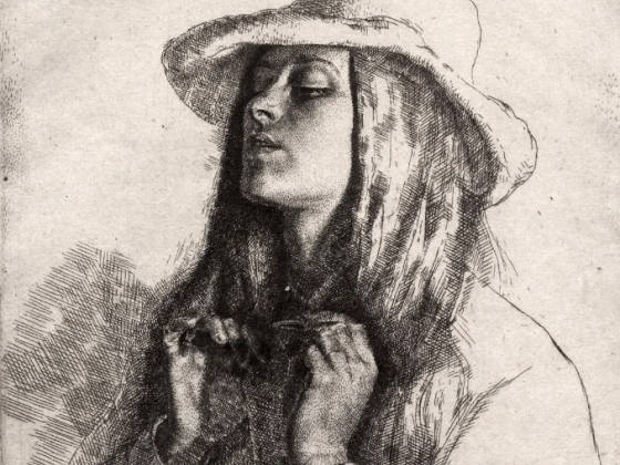 布罗克赫斯特蚀刻版画人物肖像《安娜伊丝 No. 2》