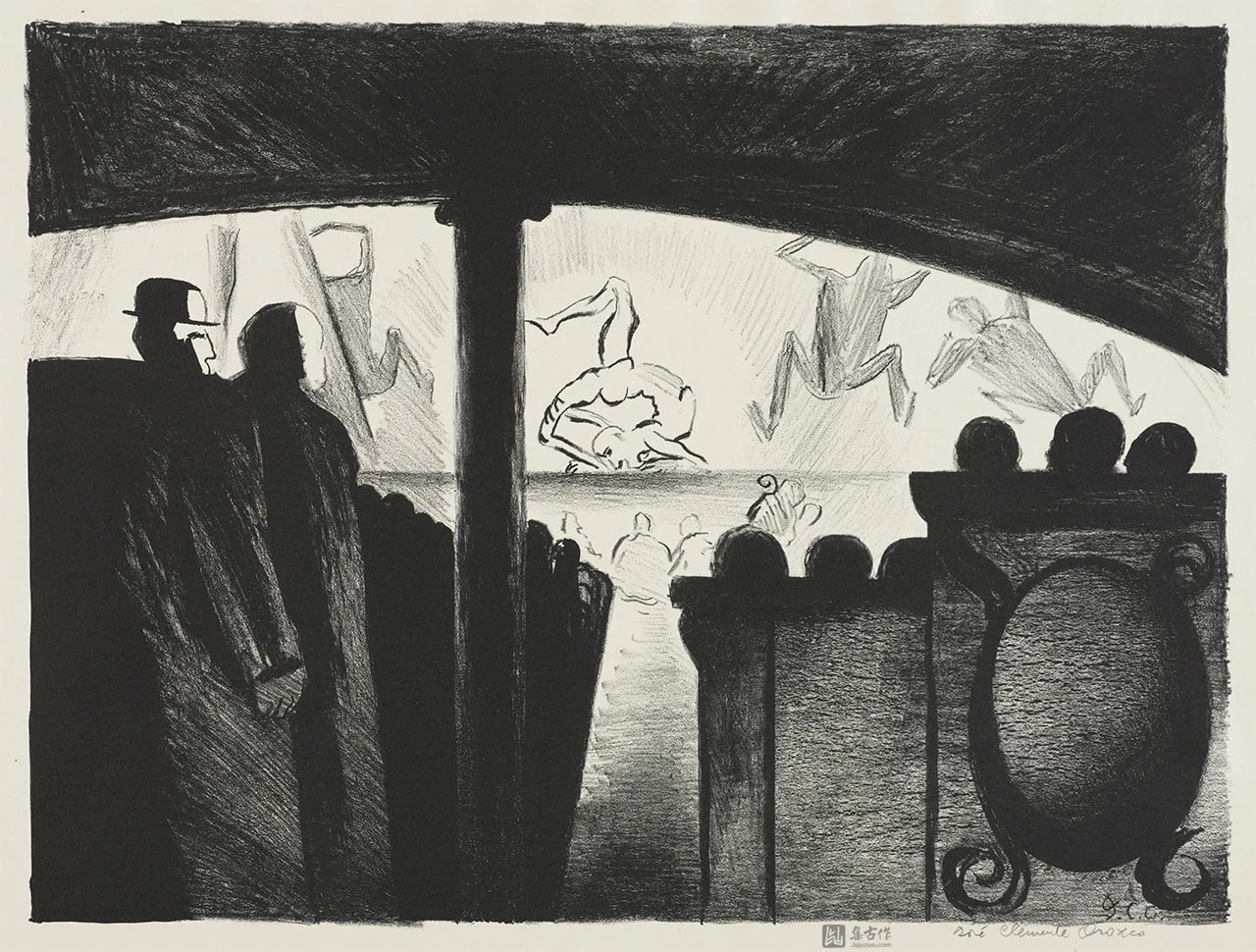 奥罗斯科石版画《哈林区的轻歌舞剧》