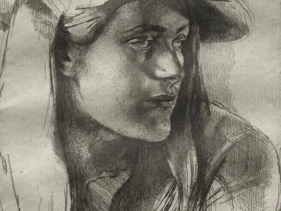 布罗克赫斯特蚀刻版画人物《女子肖像》