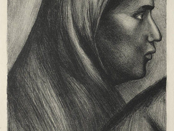 奥罗斯科石版画肖像《女性头像》