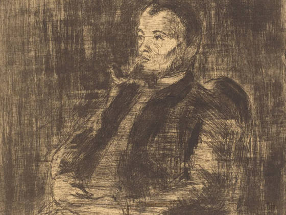 新印象派画家“西涅克”蚀刻版画人物肖像