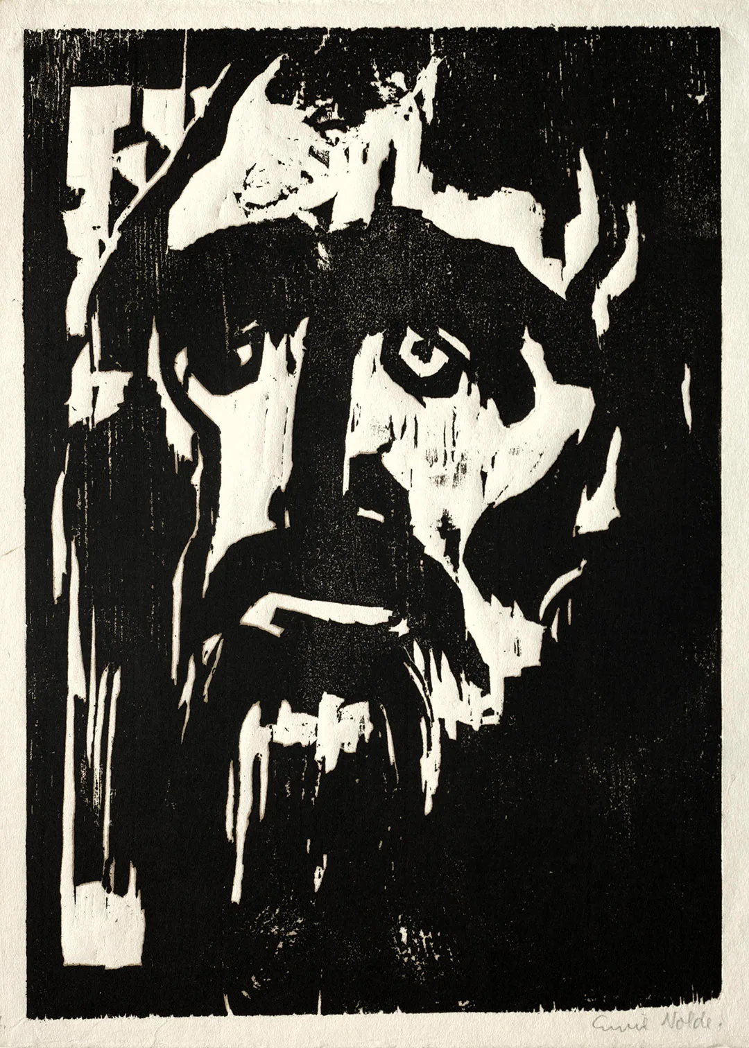 埃米尔·诺尔迪木刻版画《先知》