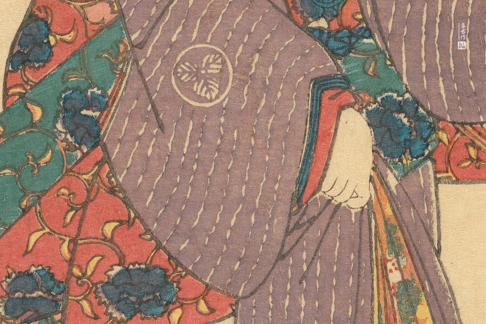 歌川国贞《鹤头梅花》高清局部 (3)