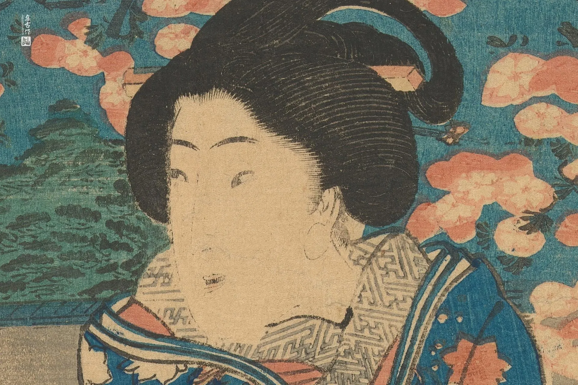 歌川国贞《花园中的花卉游戏》高清局部 (1)
