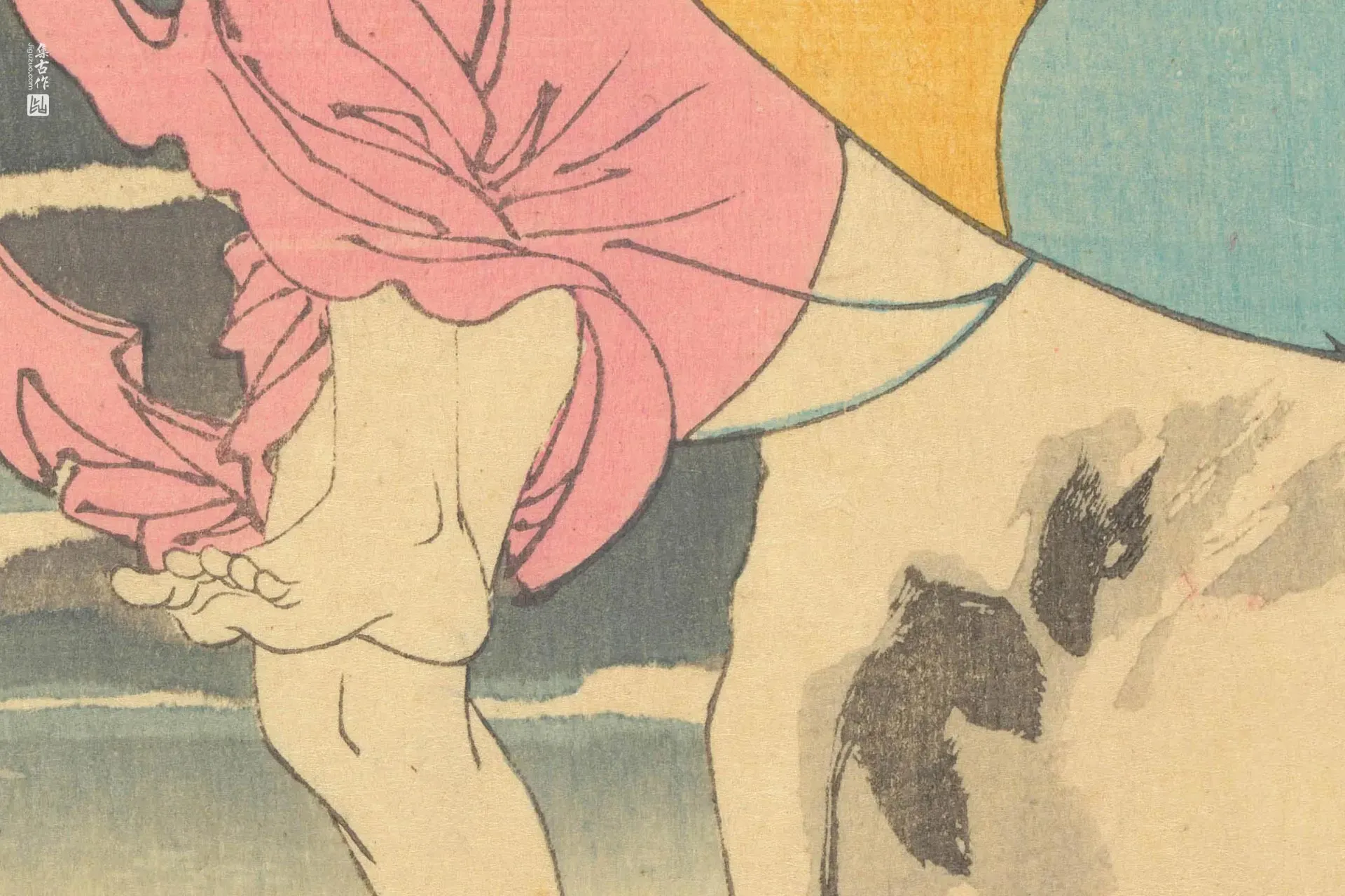 月冈芳年《浅野川纯雪之月——孝女千贺子》高清局部 (2)