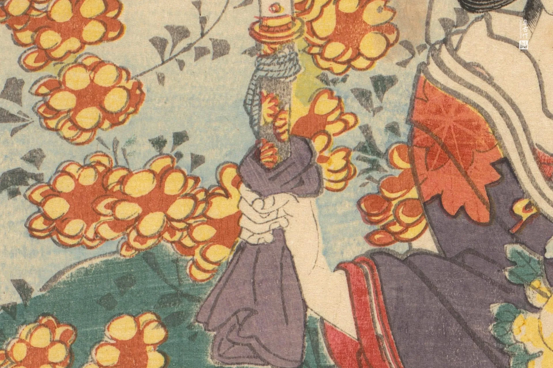 歌川国贞《站在河中的女人》高清局部 (2)