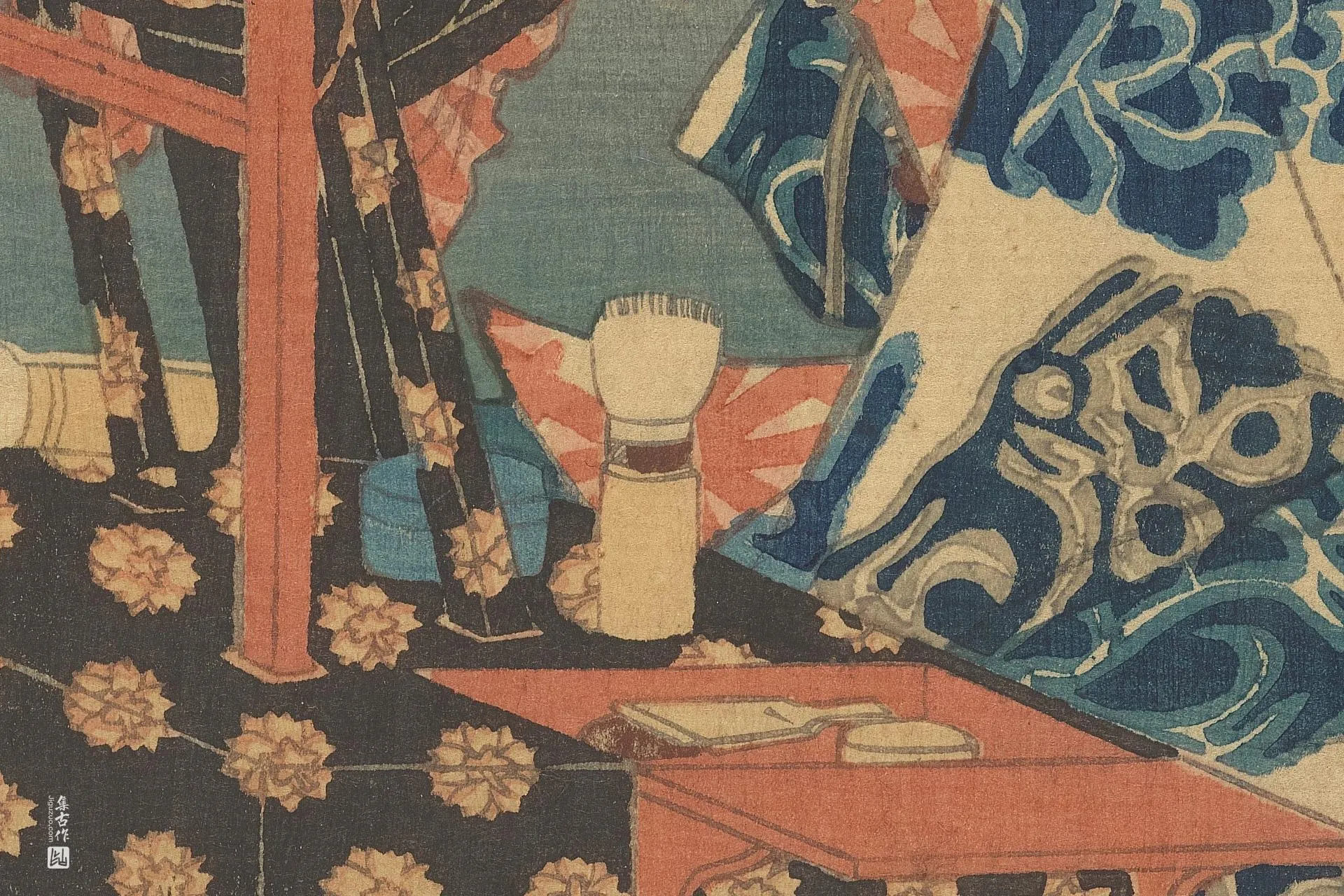 歌川国贞《在梳妆台上》高清局部 (2)