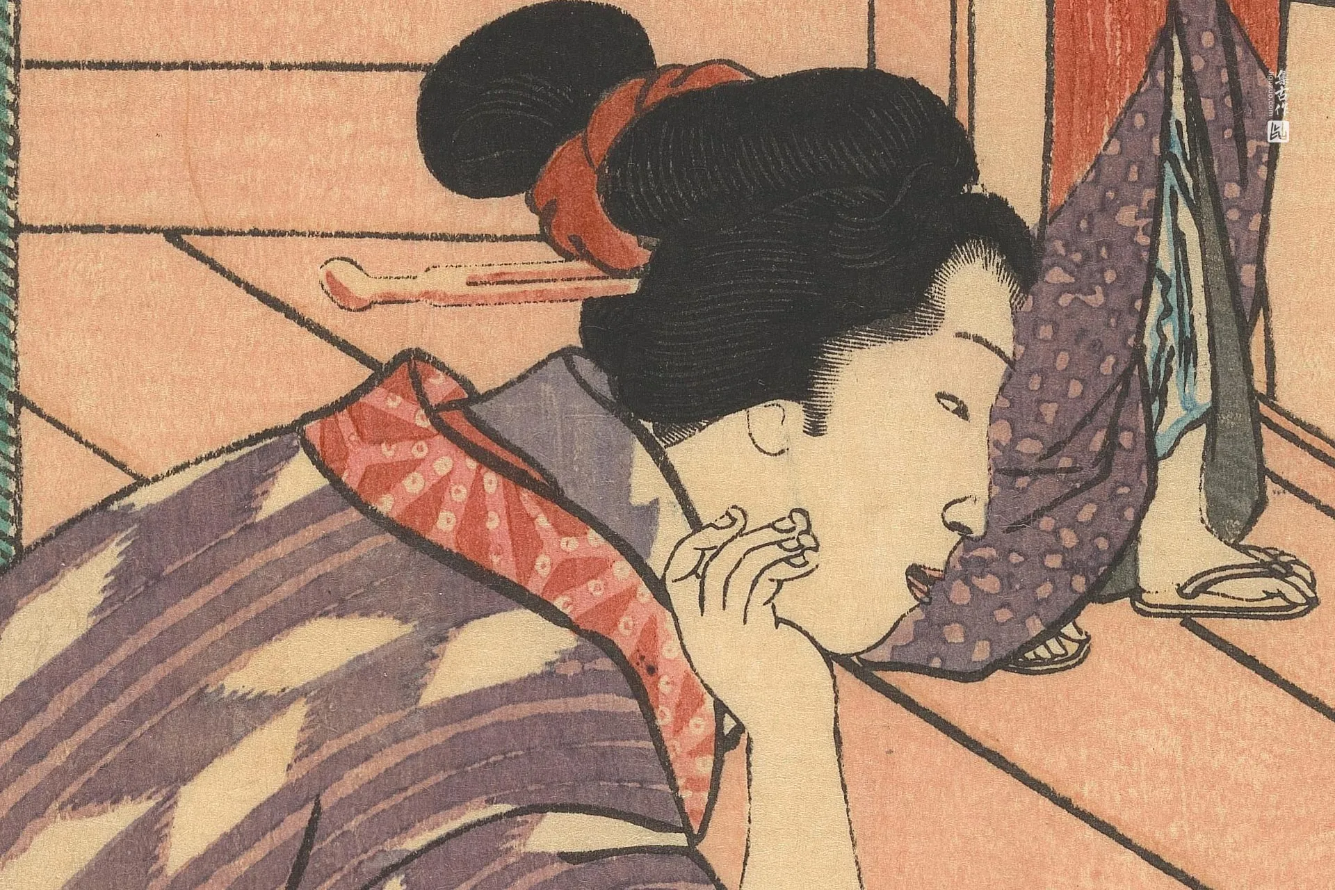歌川国贞《观察女性变换》高清局部 (2)