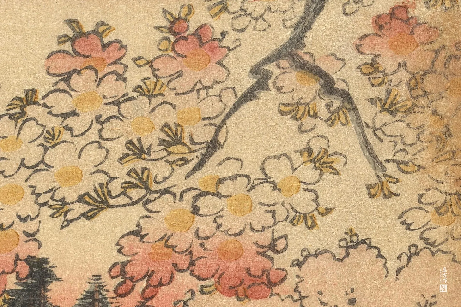 歌川国贞《乡村源氏与顽皮少年》高清局部 (3)