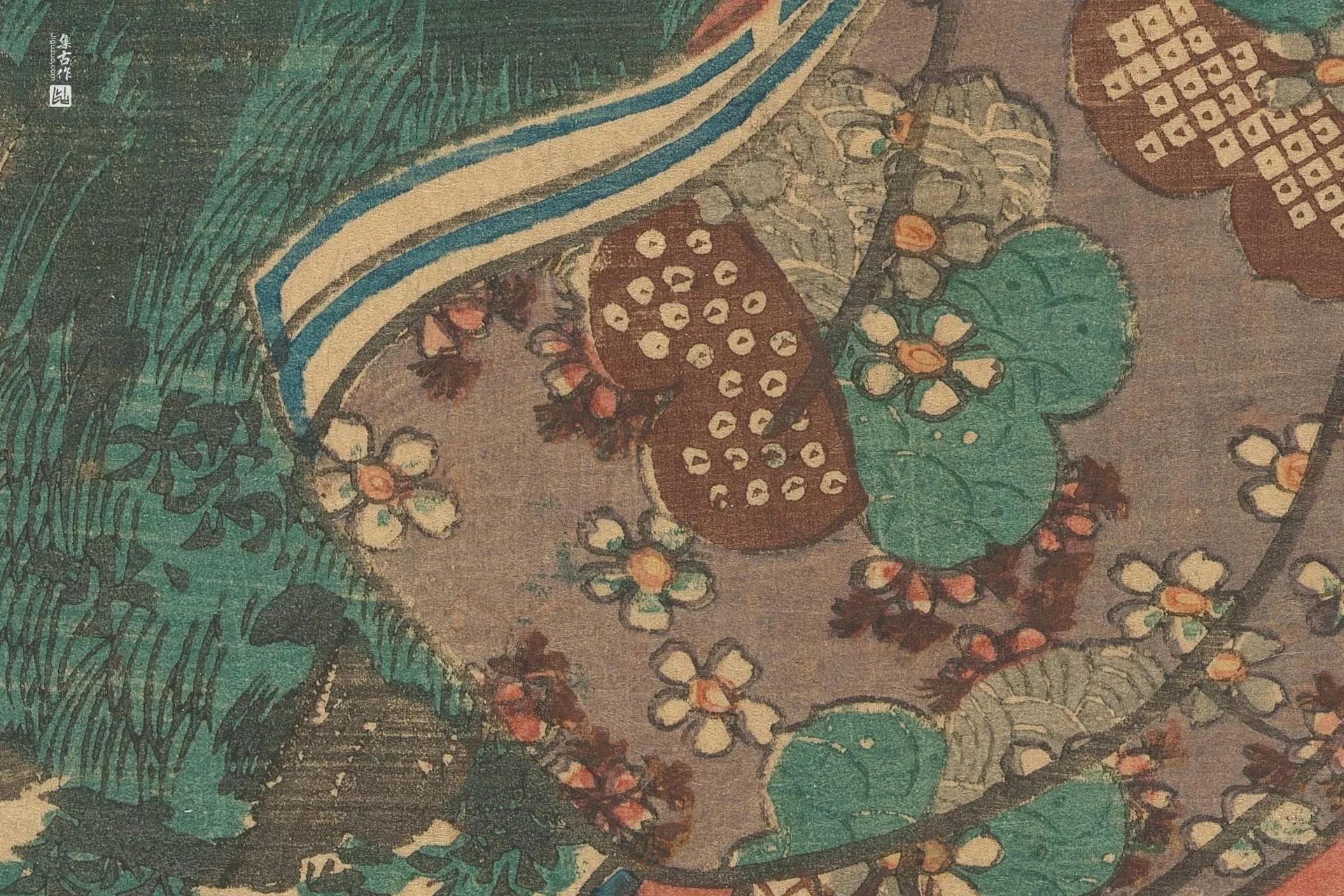 歌川国贞《花园中的花卉游戏》高清局部 (3)
