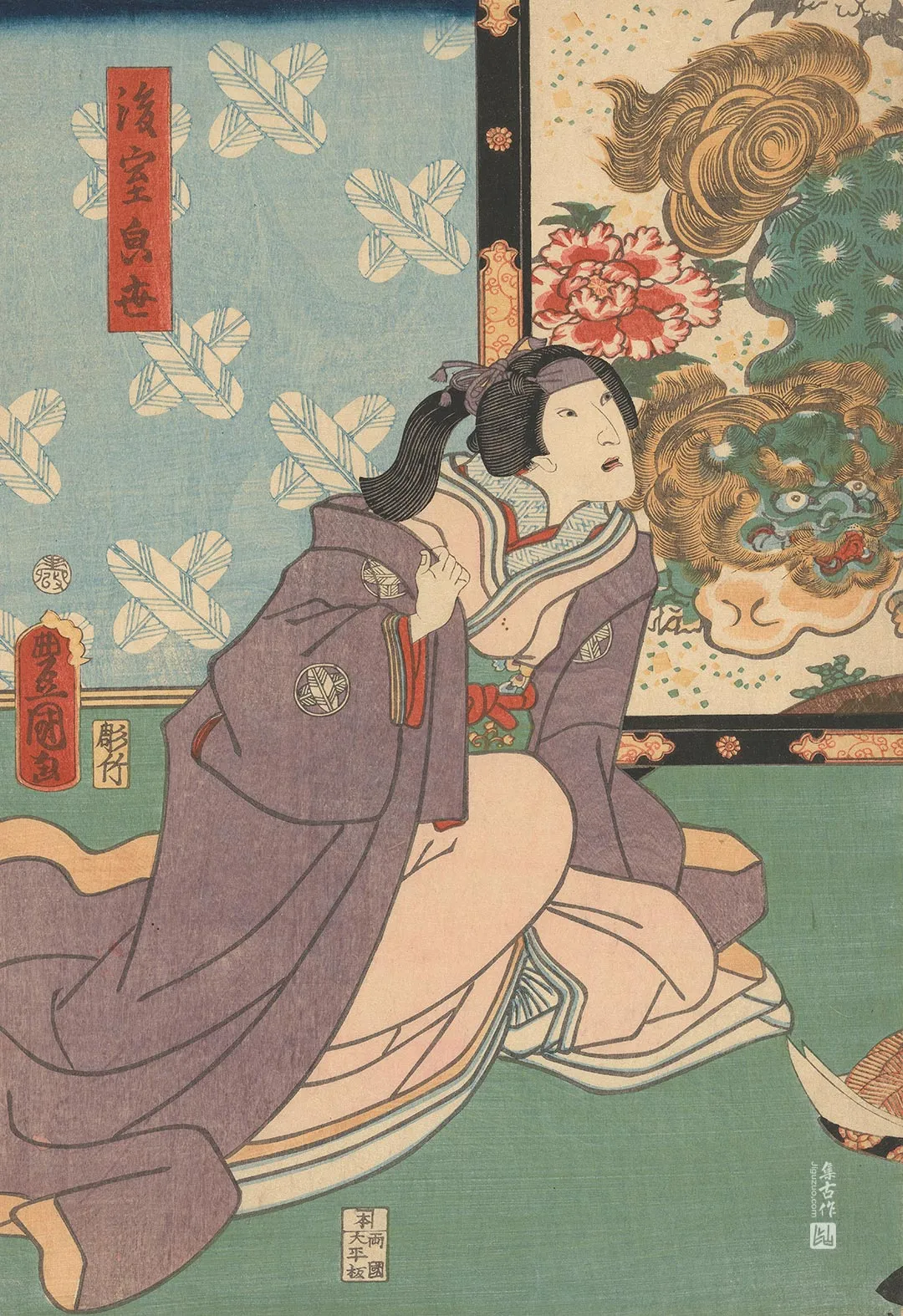 歌川国贞《一位演员饰演宫女Tei》