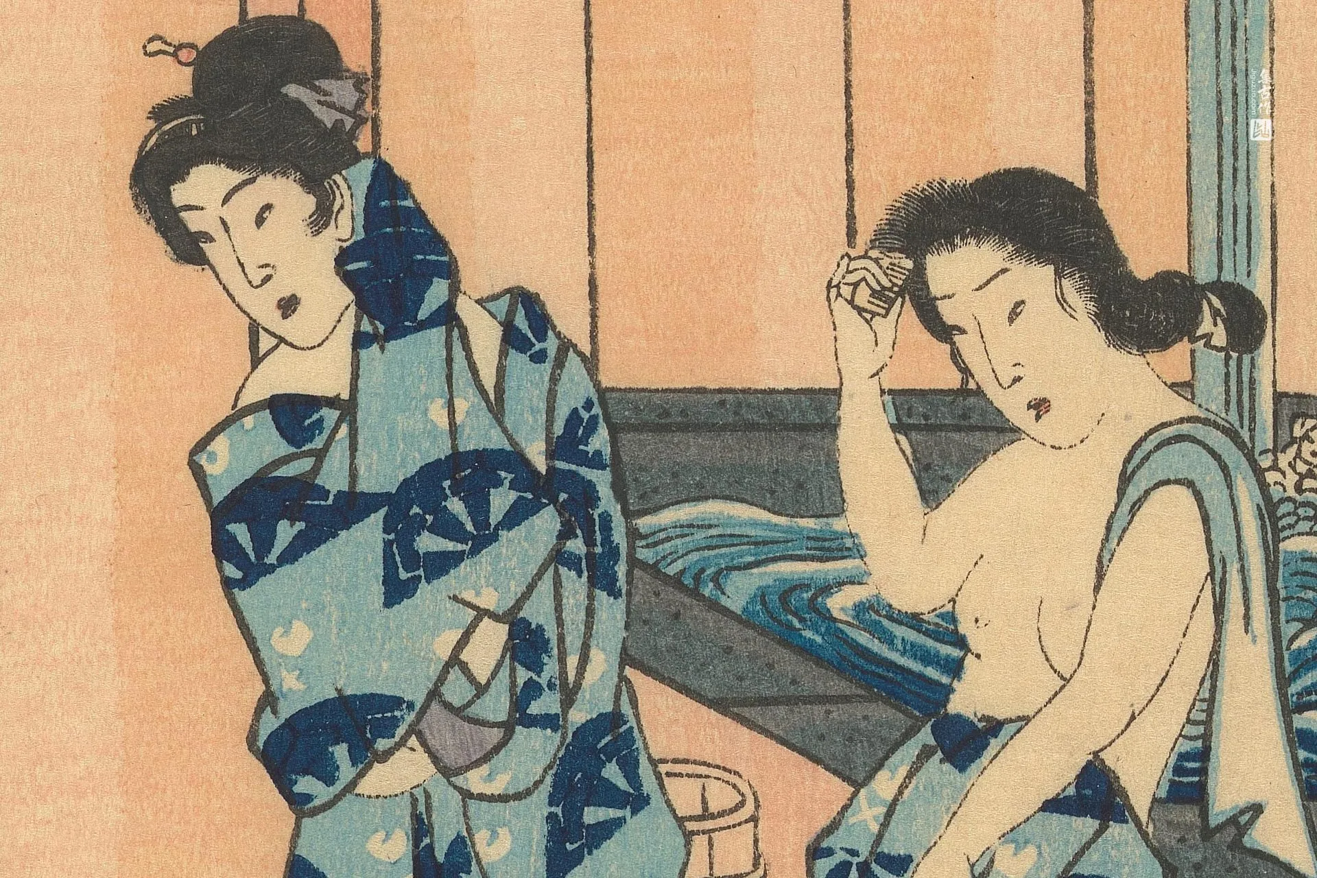 歌川国贞《观察女性变换》高清局部 (3)