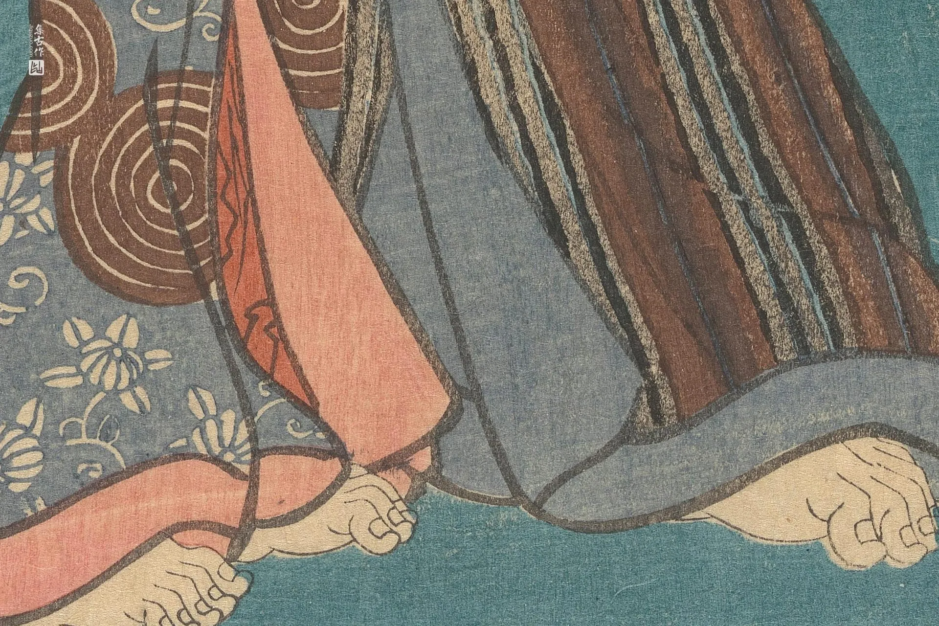 歌川国贞《女仆大花和真助》高清局部 (3)