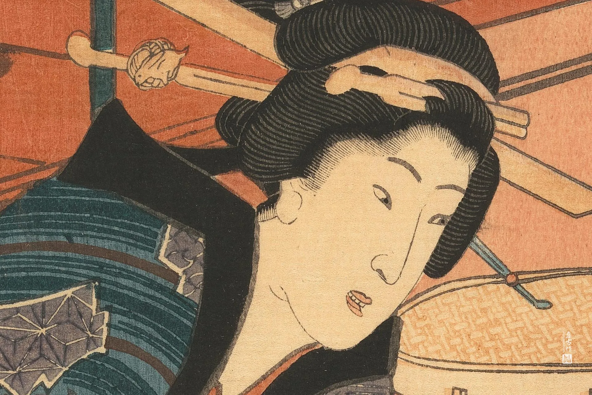 歌川国贞《第一只布谷鸟》高清局部 (1)