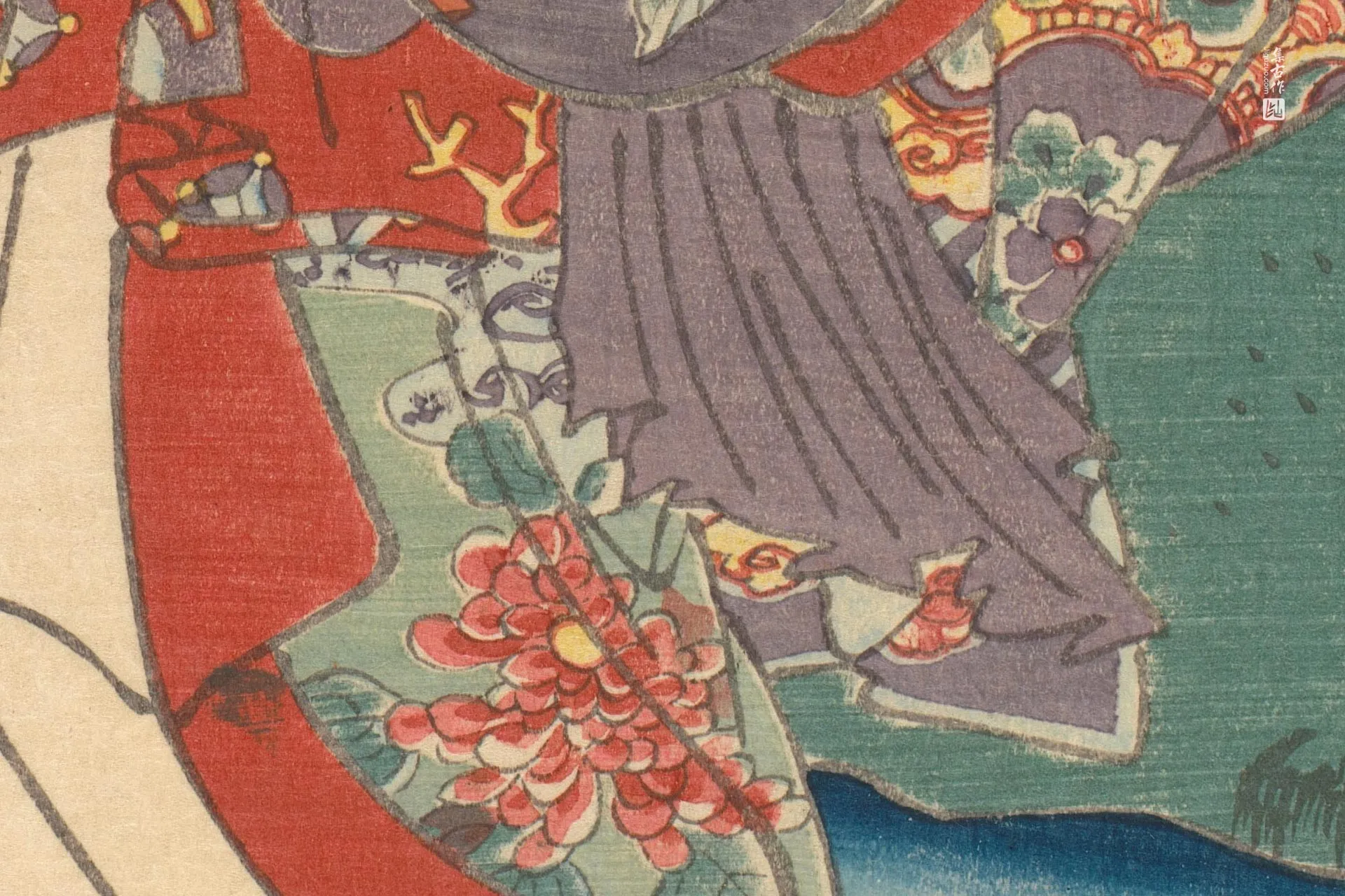 歌川国贞《站在河中的女人》高清局部 (3)