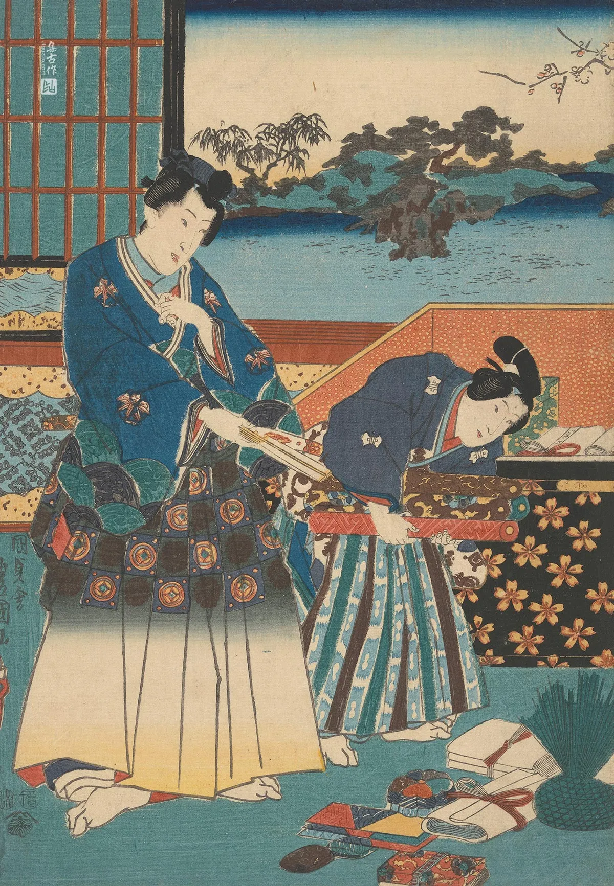 歌川国贞《乡村源氏与年轻侍从》
