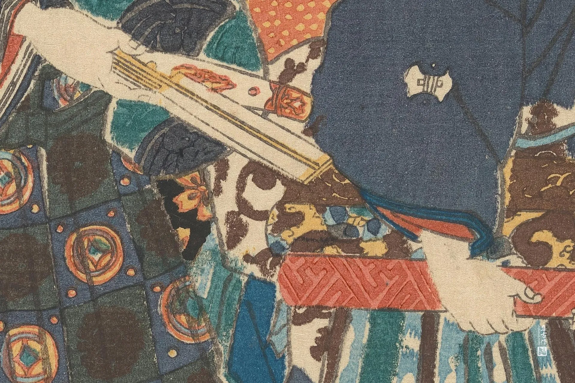 歌川国贞《乡村源氏与年轻侍从》高清局部 (3)