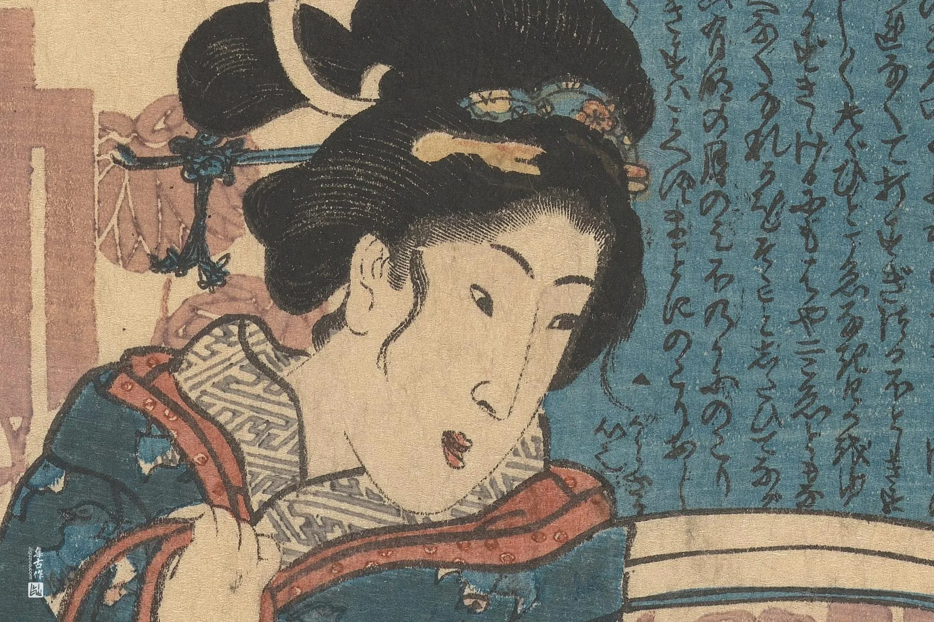 歌川国贞《后德大寺左大臣》高清局部 (1)