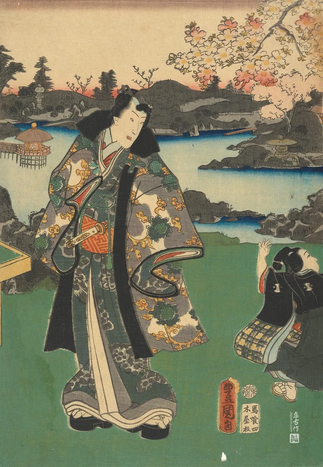歌川国贞《乡村源氏与顽皮少年》
