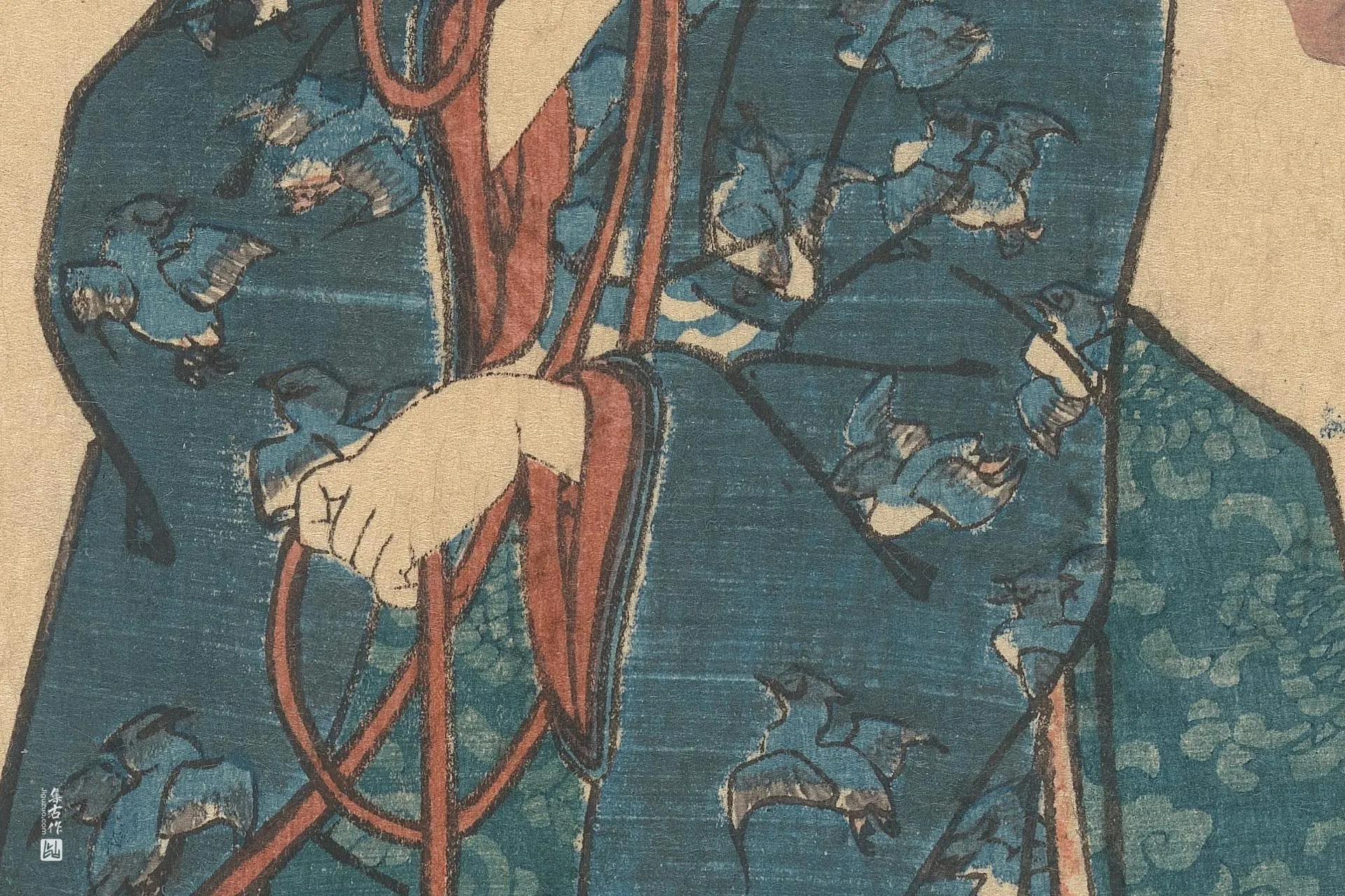 歌川国贞《后德大寺左大臣》高清局部 (2)