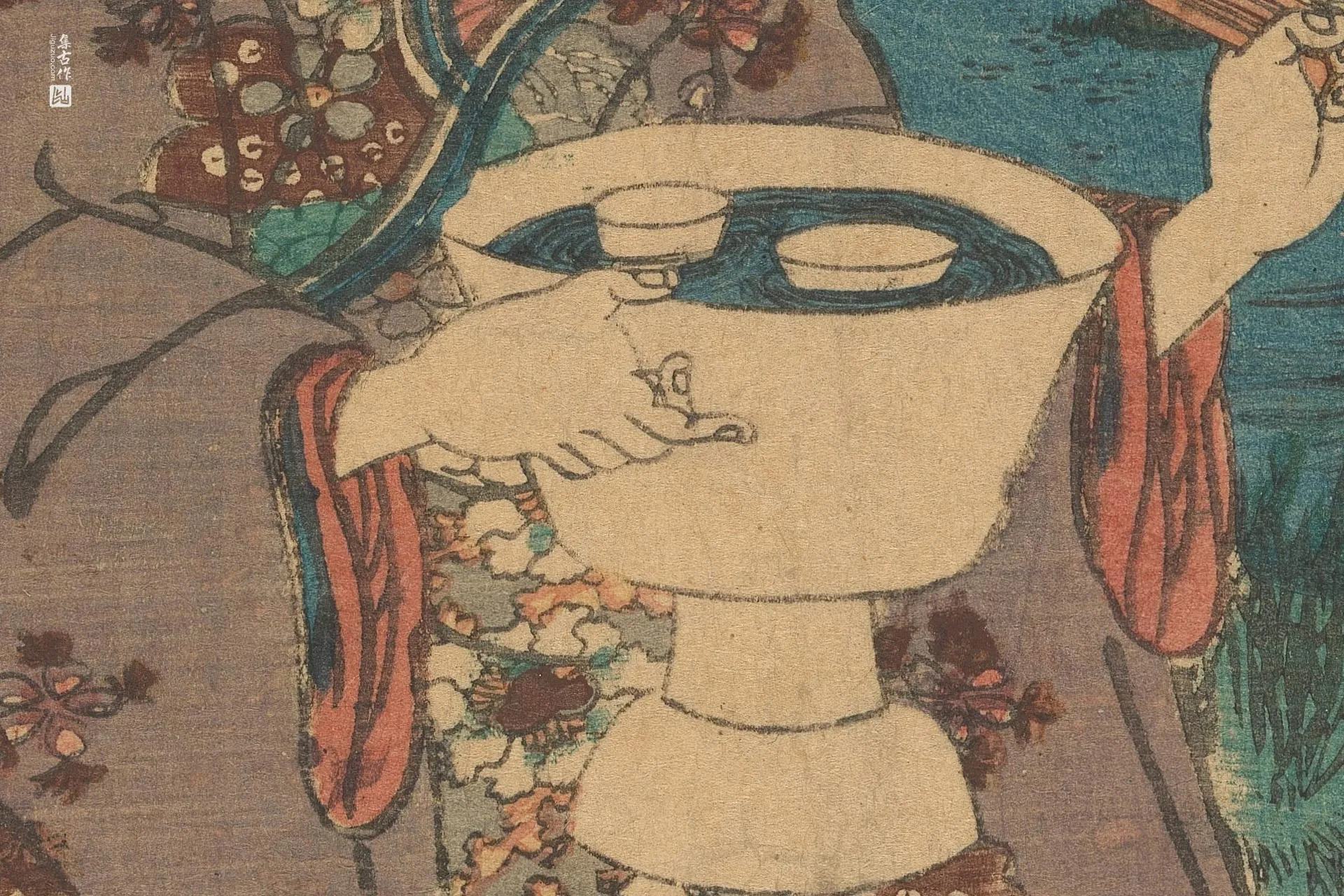 歌川国贞《花园中的花卉游戏》高清局部 (2)