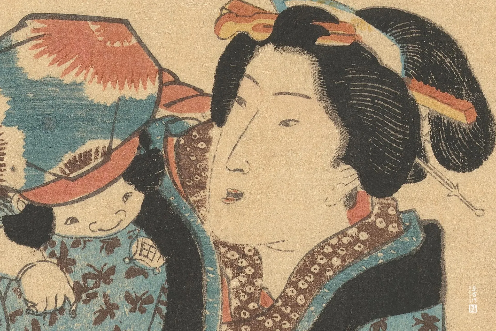 歌川国贞《江户著名非凡女性插画系列》高清局部 (1)