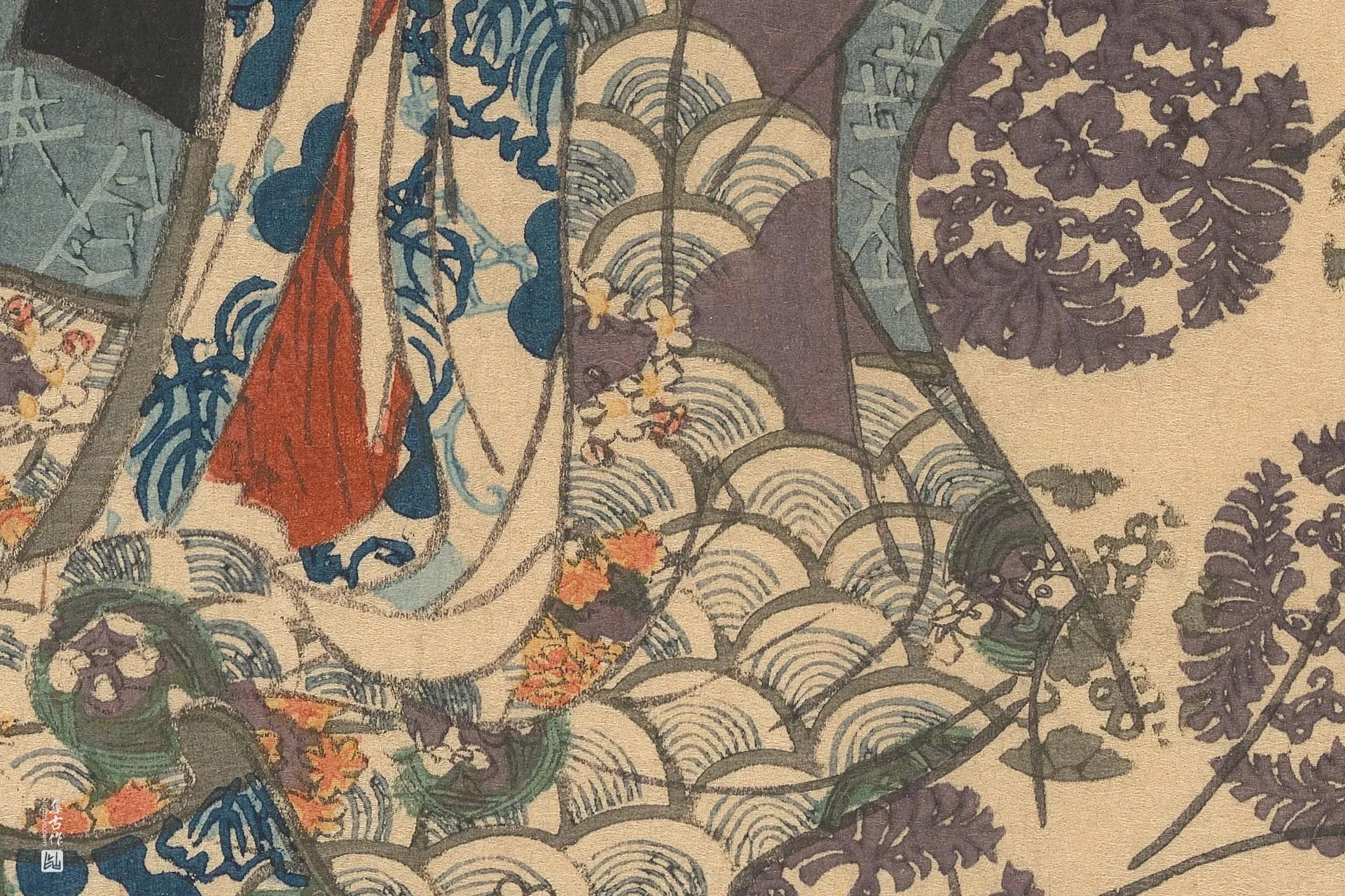 歌川国贞《东部源氏的雪月花》高清局部 (3)