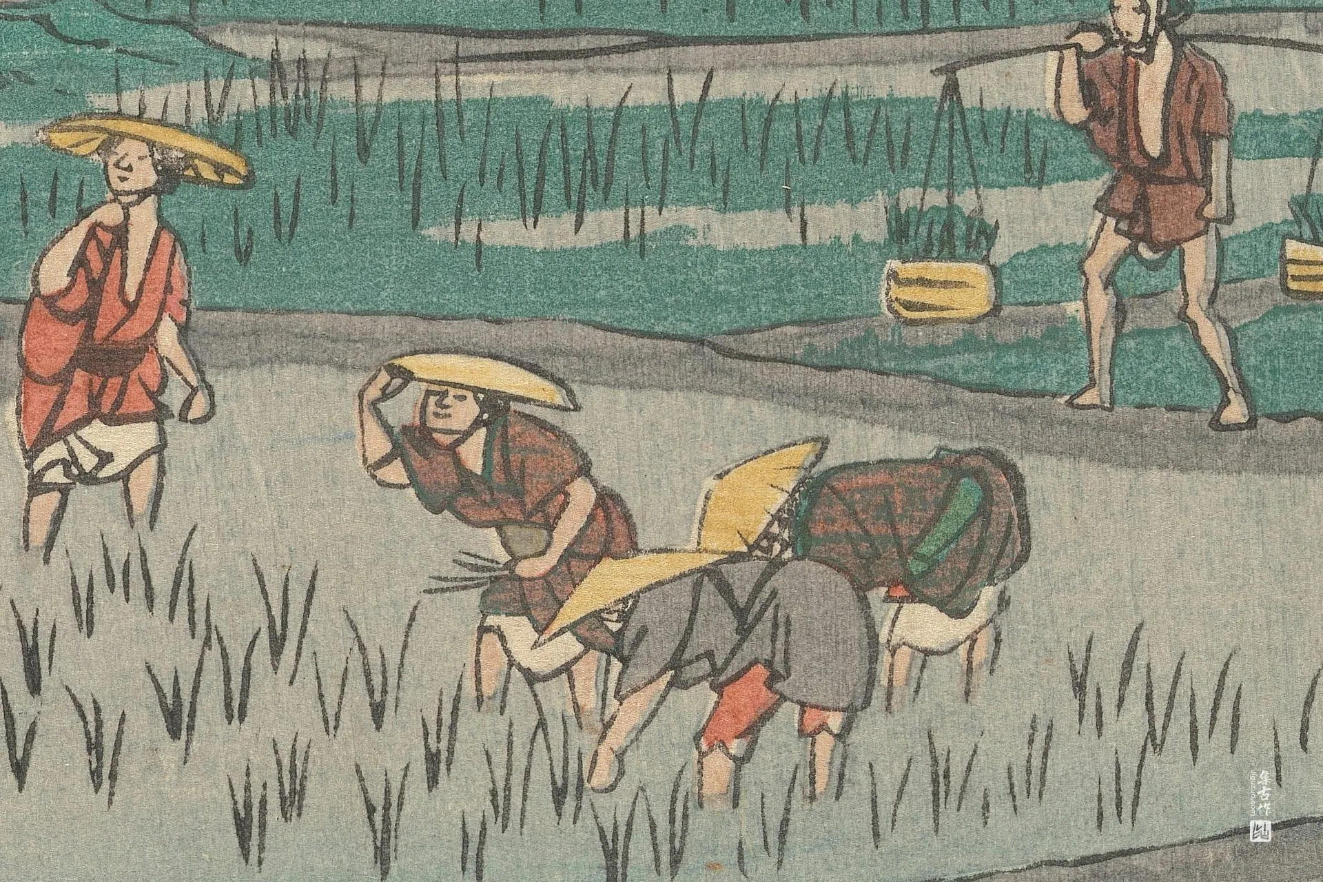 歌川广重《袋井:远州的名产风筝》高清局部 (3)