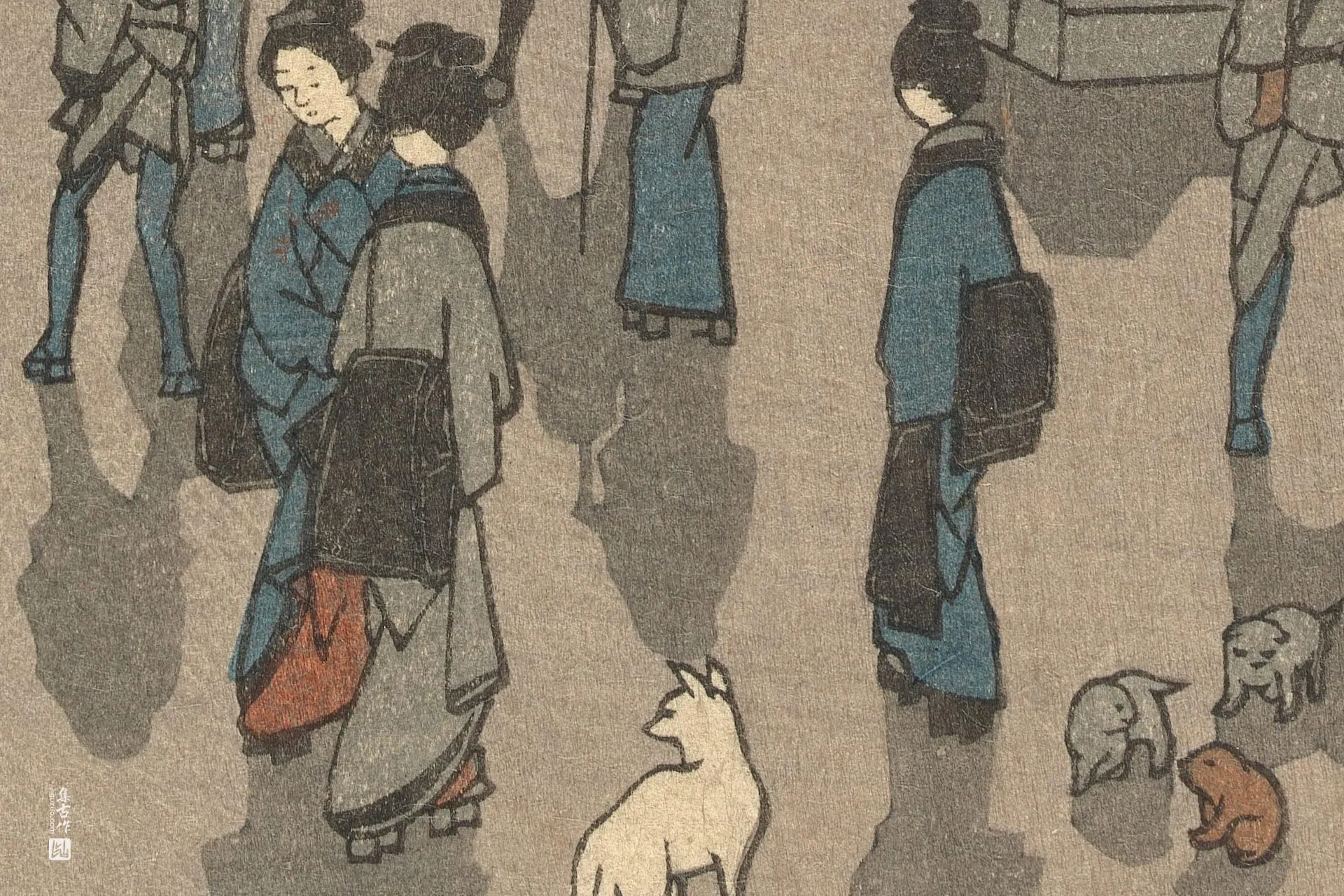 歌川广重《猿若町夜景》高清局部 (2)
