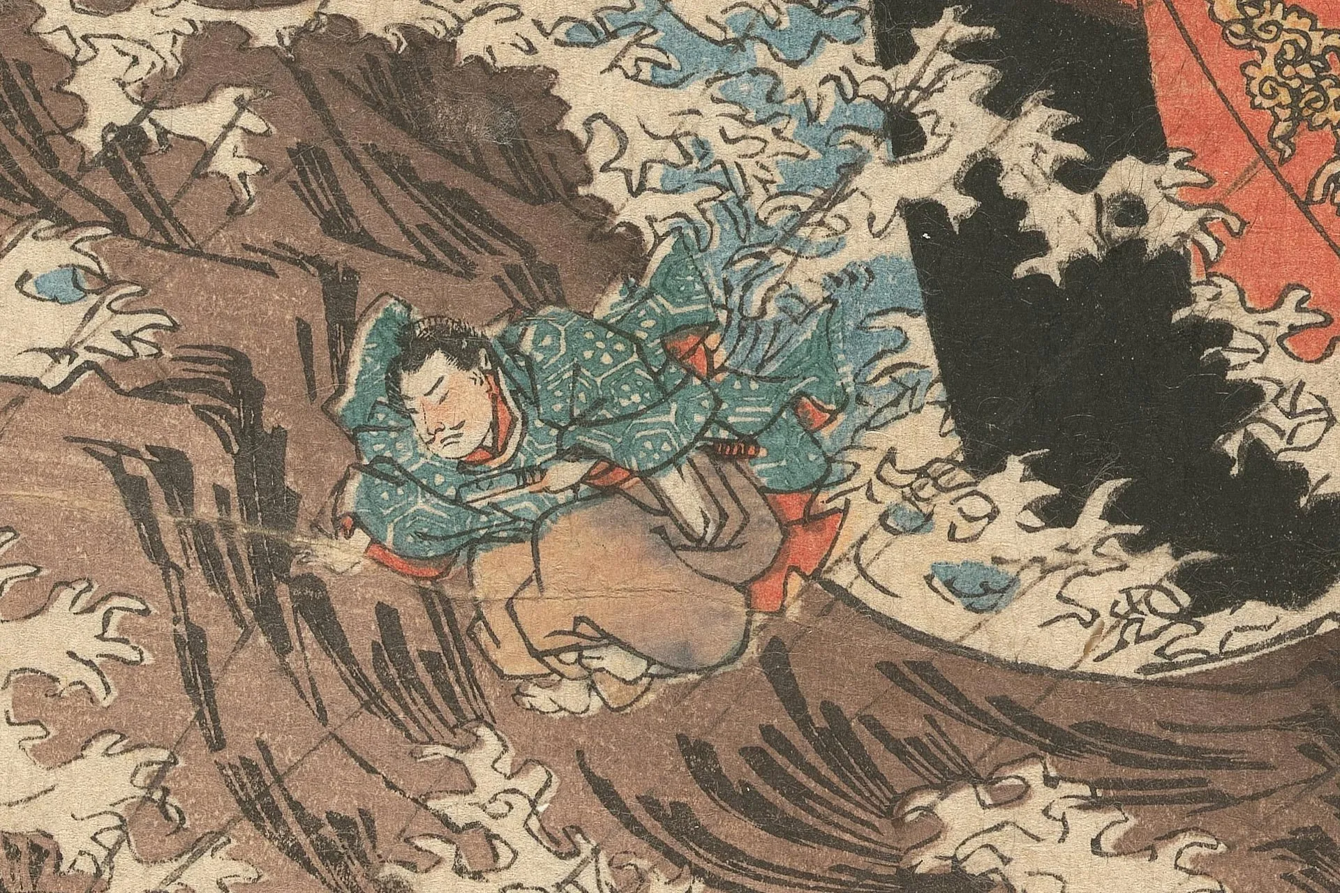 歌川国芳《与次兵卫的牺牲》高清局部 (2)