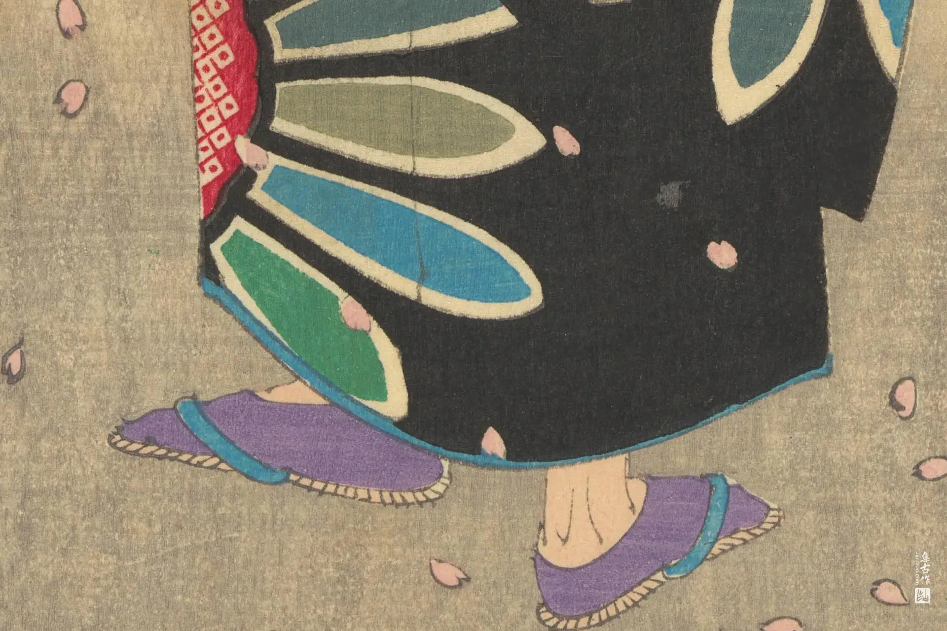 月冈芳年《名月邀观·额际风华——深见自休》高清局部 (2)