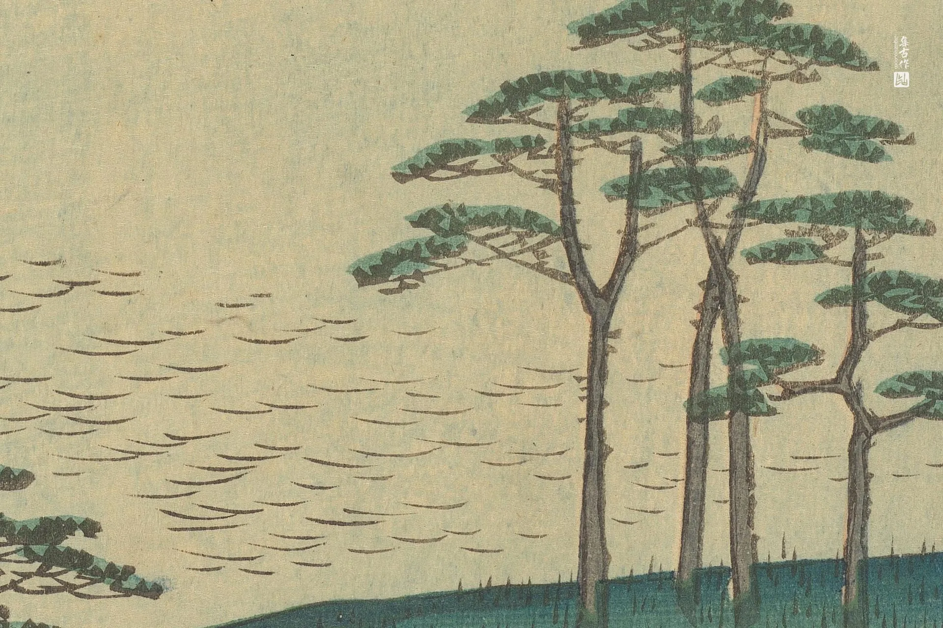 歌川广重《武藏国黑船湾》高清局部 (3)