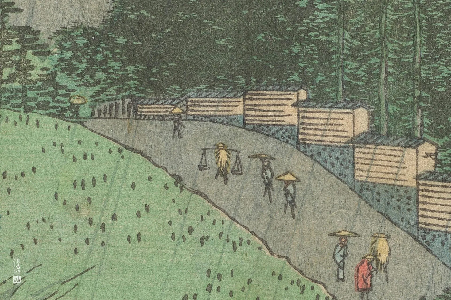 歌川广重《昌平桥与汤岛圣堂》高清局部 (1)