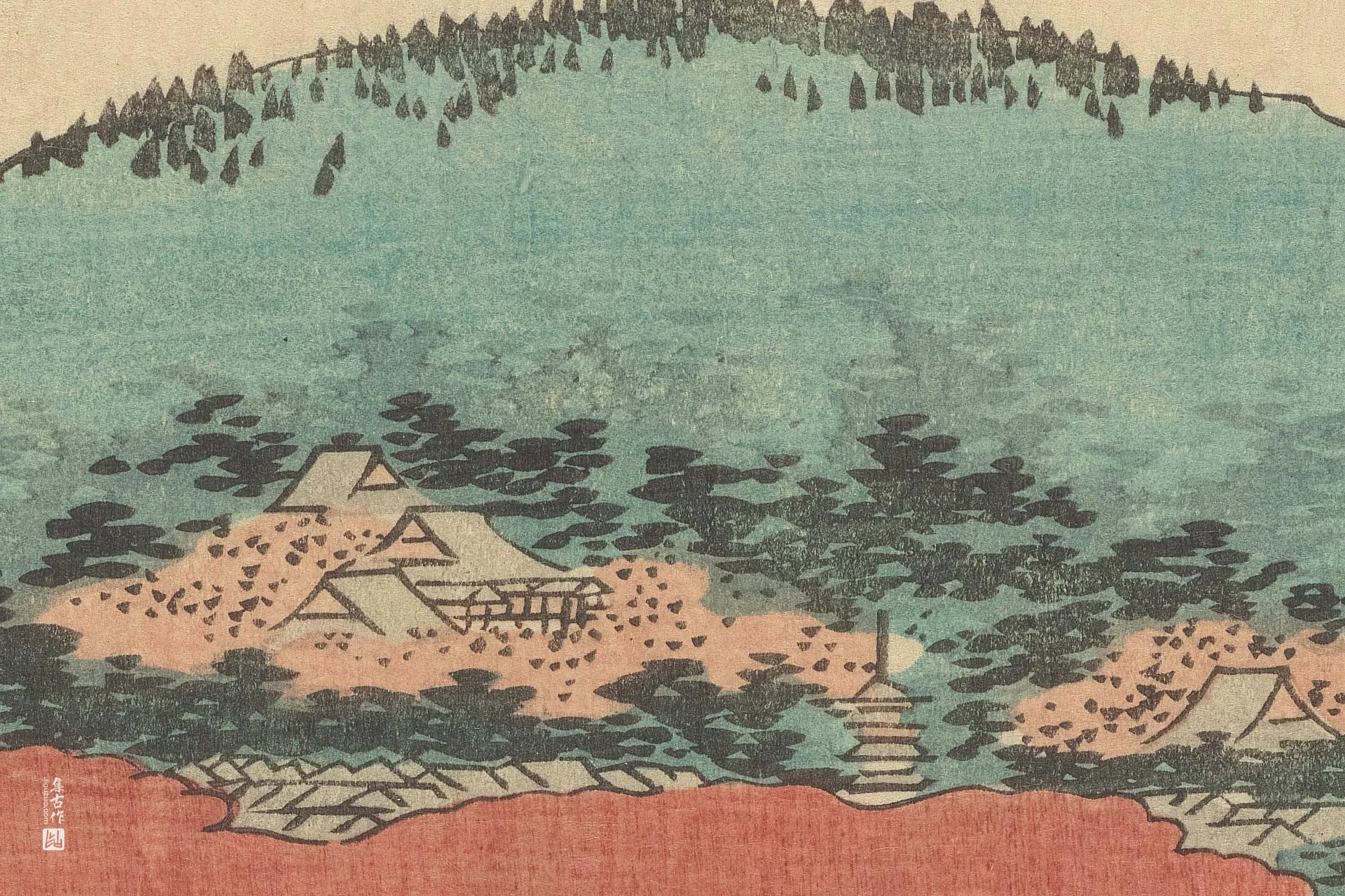 歌川广重《京:三条大桥》高清局部 (3)