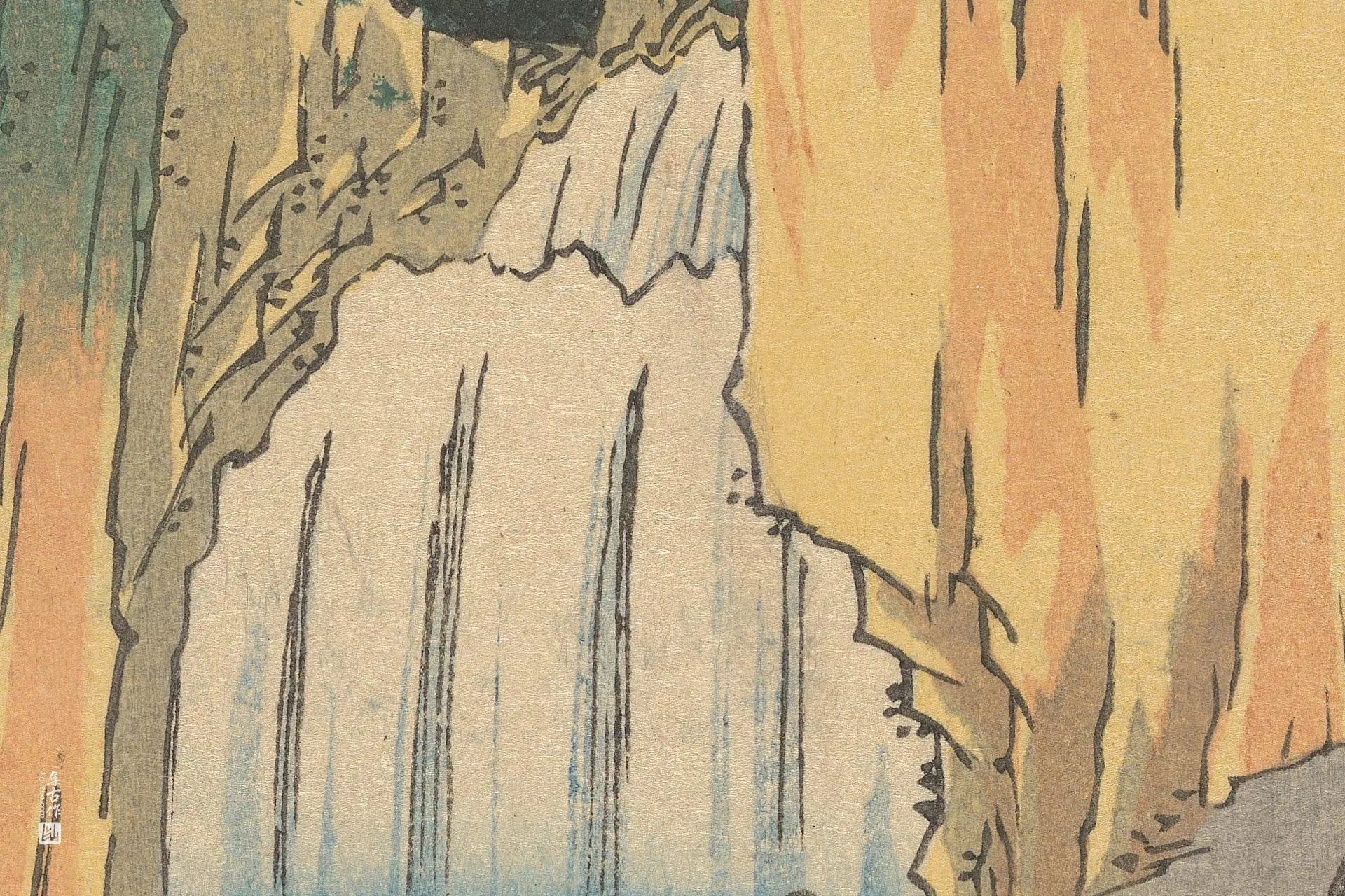 歌川广重《坂之下:洞中观音》高清局部 (2)