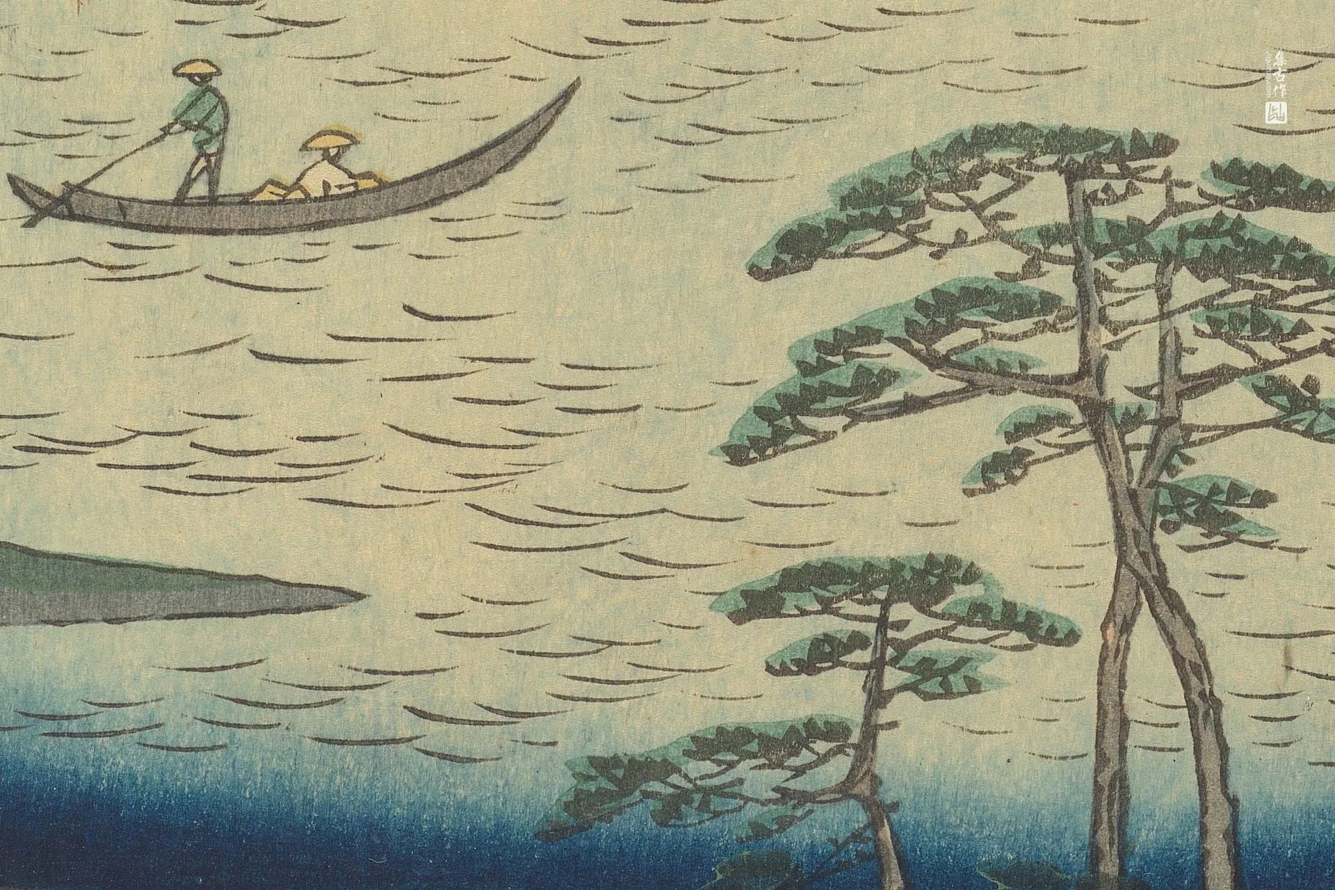 歌川广重《武藏国黑船湾》高清局部 (2)