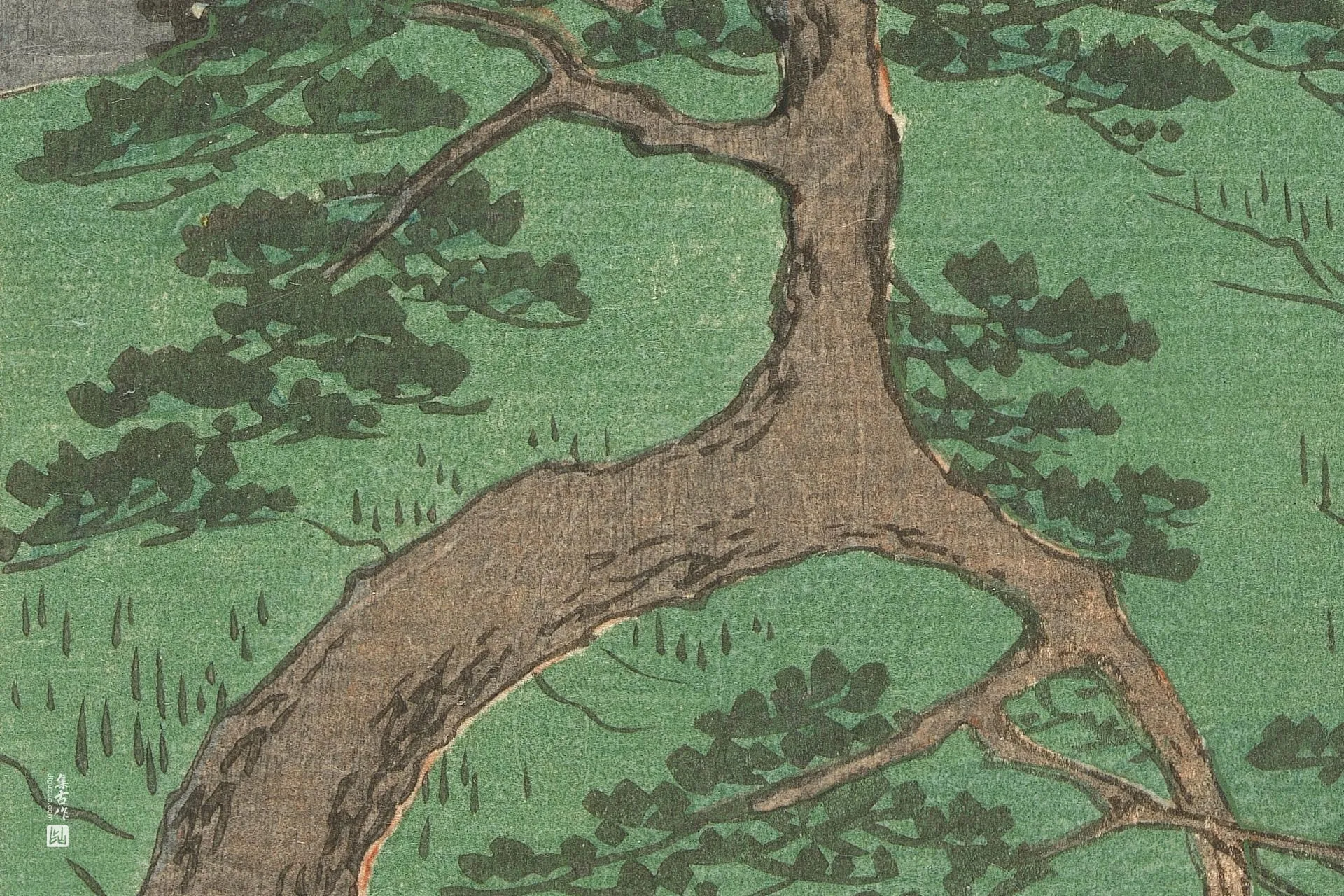 歌川广重《知立:八桥村附近菖蒲遗迹》高清局部 (3)