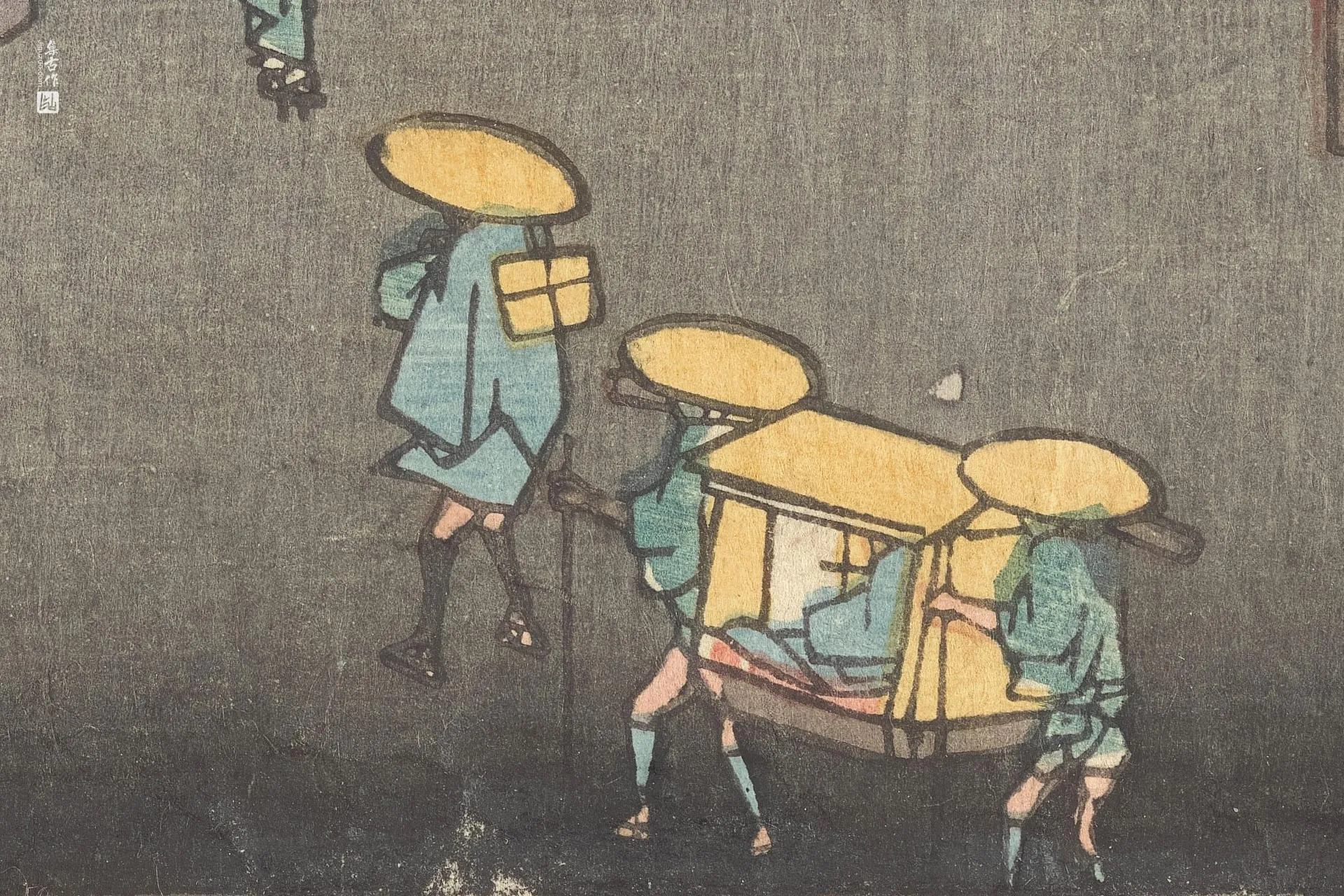 歌川广重《五雨》高清局部 (3)