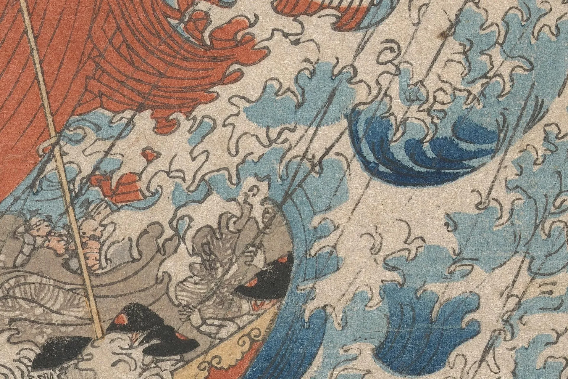 歌川国芳《与次兵卫的牺牲》高清局部 (4)