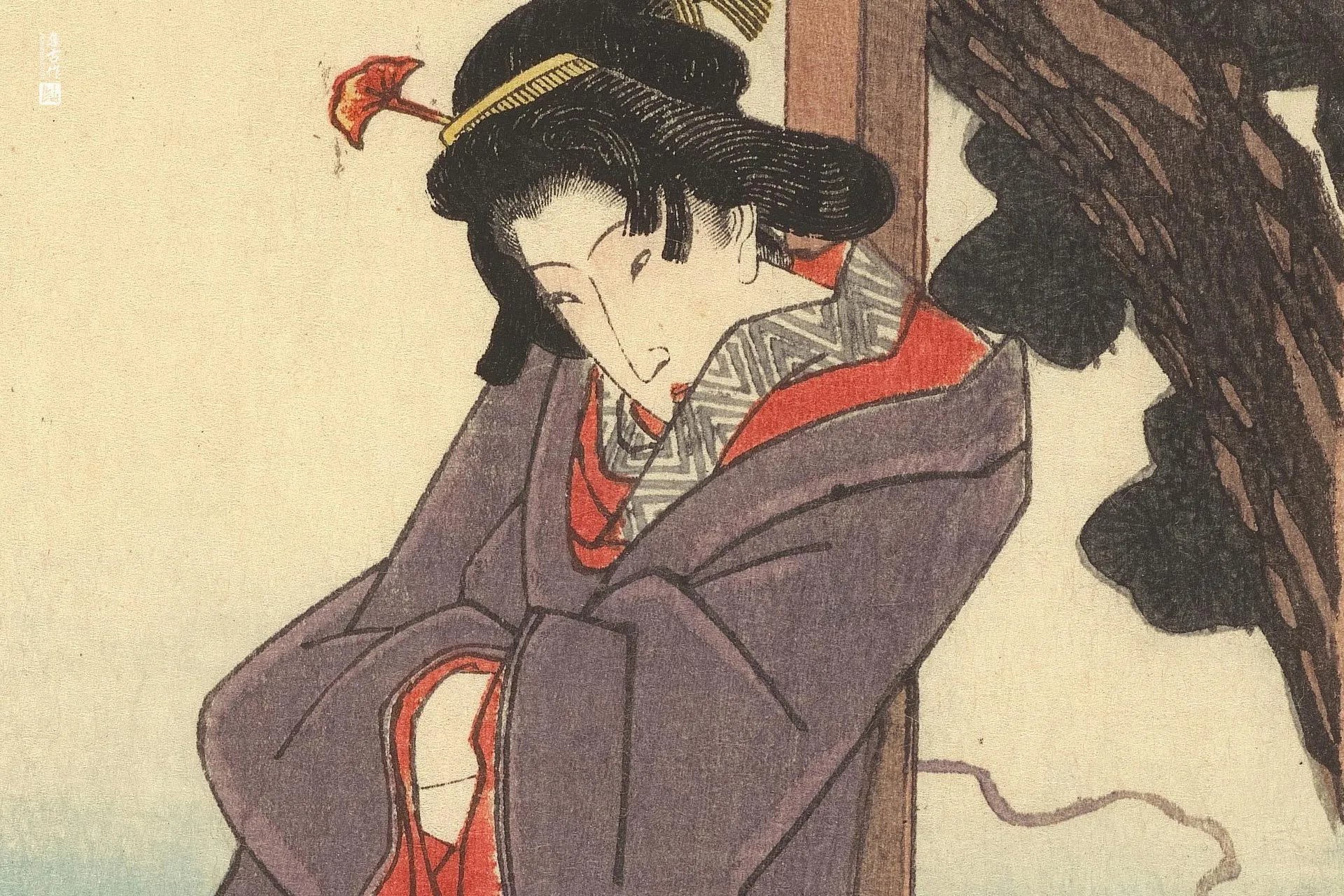 歌川广重《白须贺》高清局部 (1)