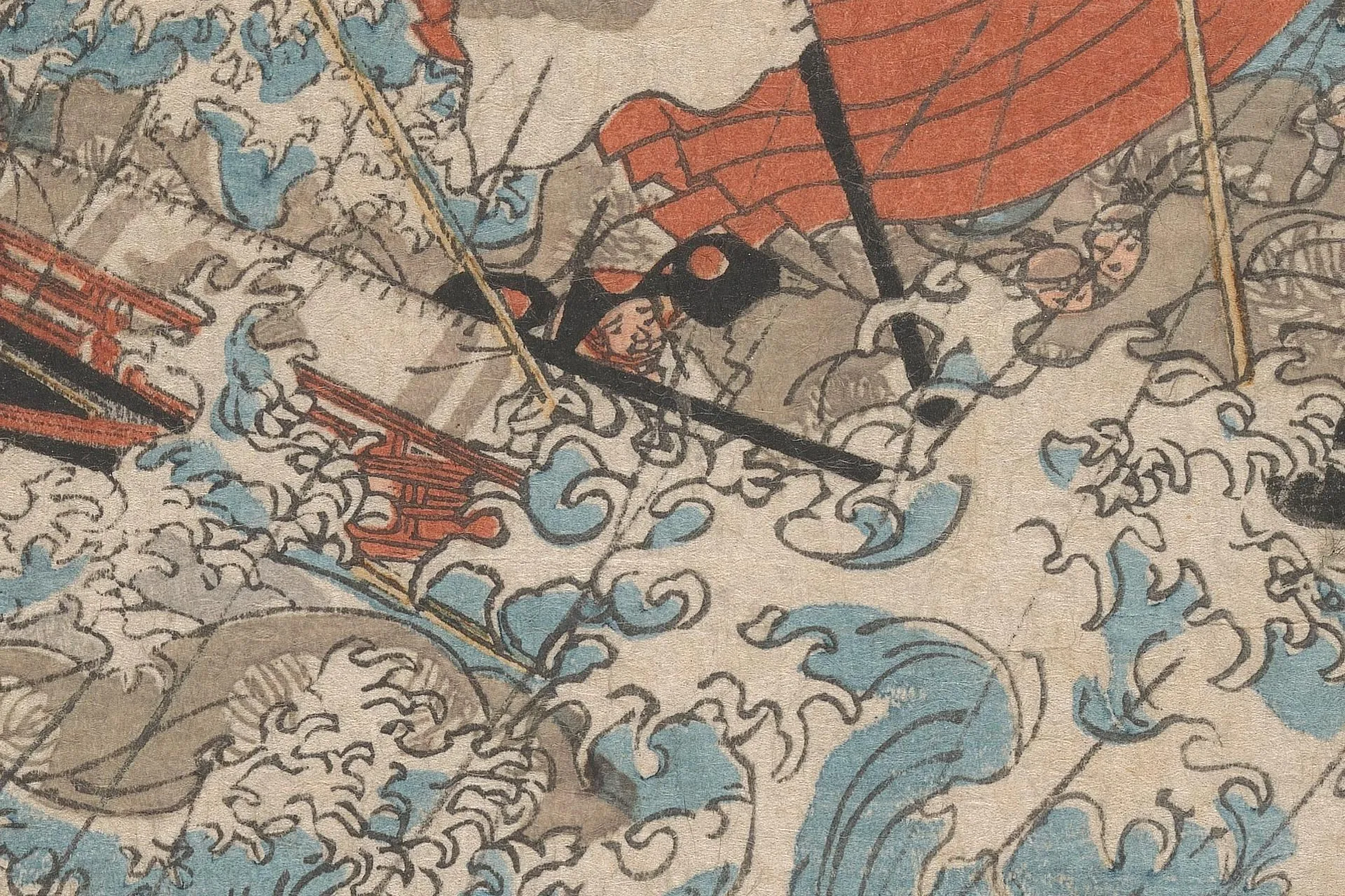 歌川国芳《与次兵卫的牺牲》高清局部 (3)