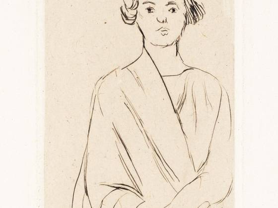 马蒂斯铜版画《留着西班牙梳子的年轻女子》