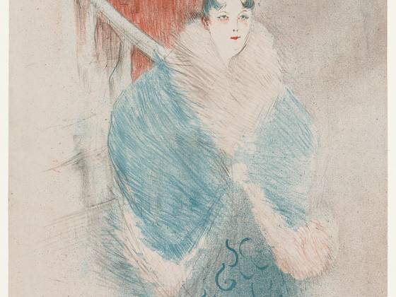 罗特列克彩色石版画《维也纳姑娘埃尔莎》