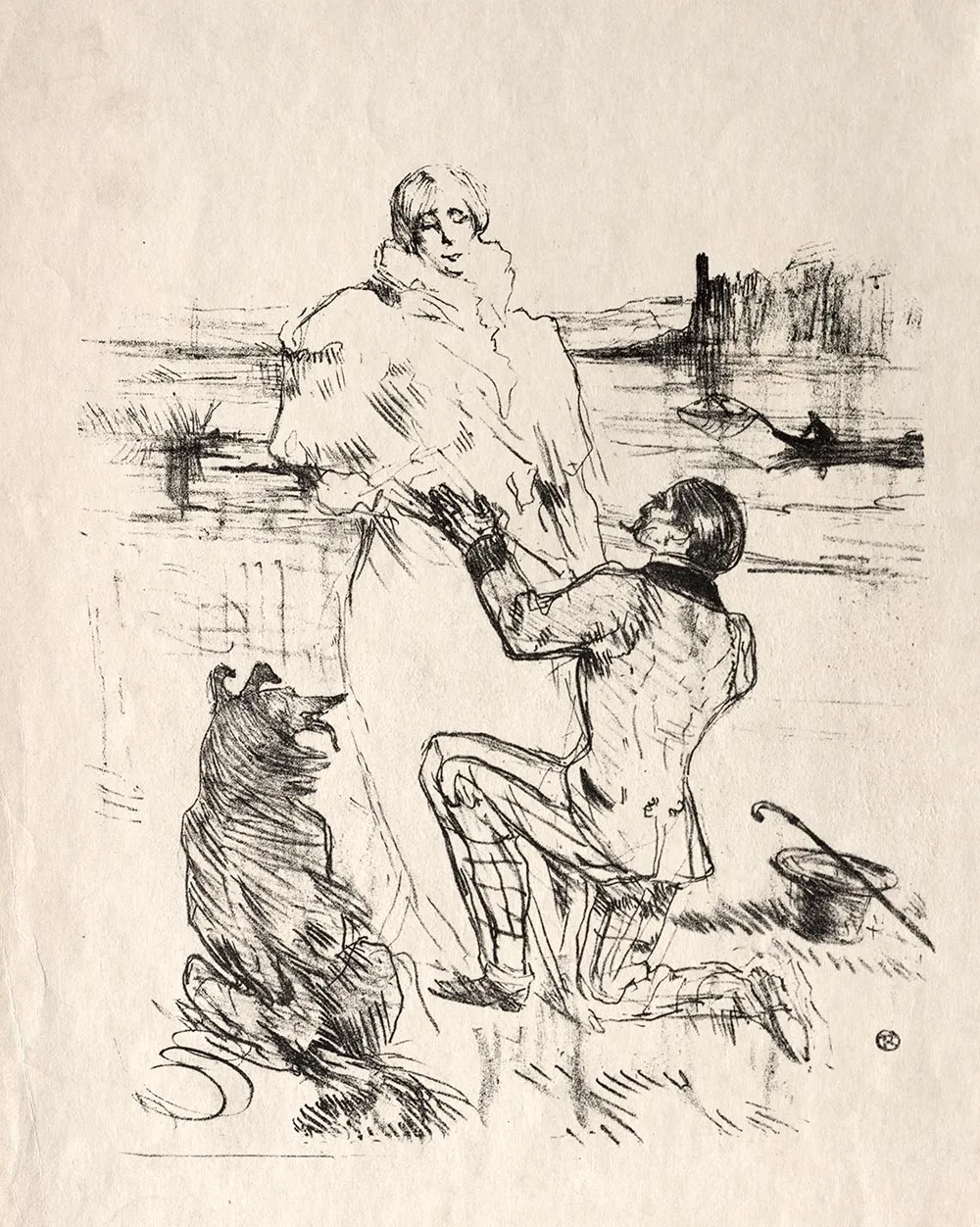 罗特列克版画《告白》