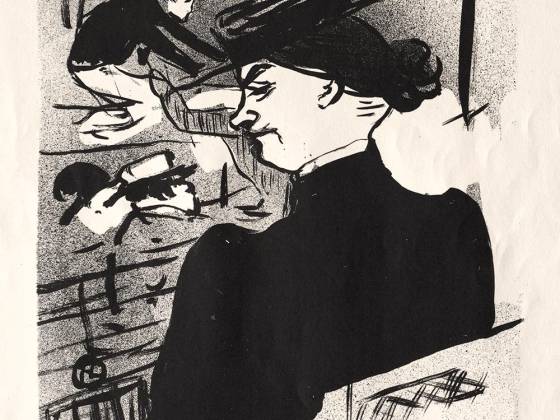 罗特列克版画《咖啡馆音乐会:一位女观众》