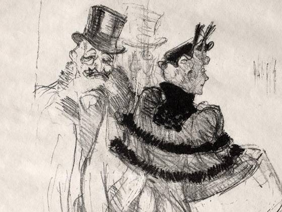 罗特列克版画人物《老绅士们》