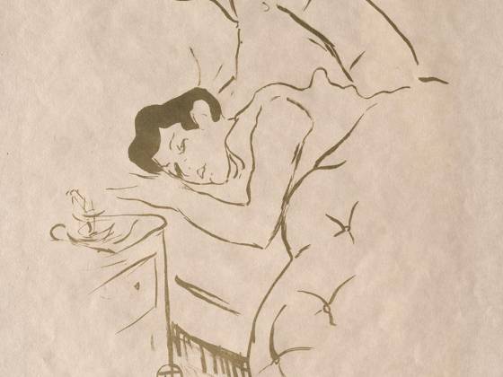 罗特列克版画人物《老故事:你的唇》