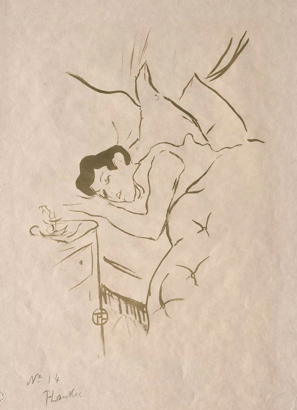 罗特列克版画人物《老故事:你的唇》